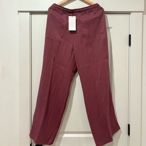 Zara 
Burgundy Wide-Leg Pants